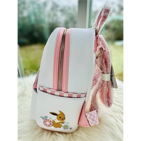 *NEW EXCLUSIVE* Loungefly Pokemon Pikachu and Eevee Floral Mini Backpack - Picture 4 of 7